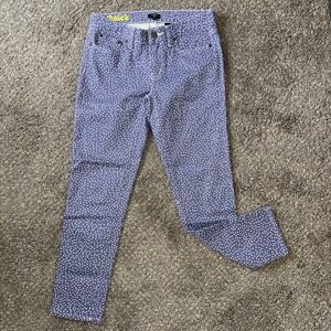 J. Crew Women's Toothpick Jeans Purple With White Polka Dots Size 27